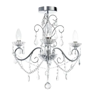 BHS Small Daphne 3 Light Chandelier – Chrome