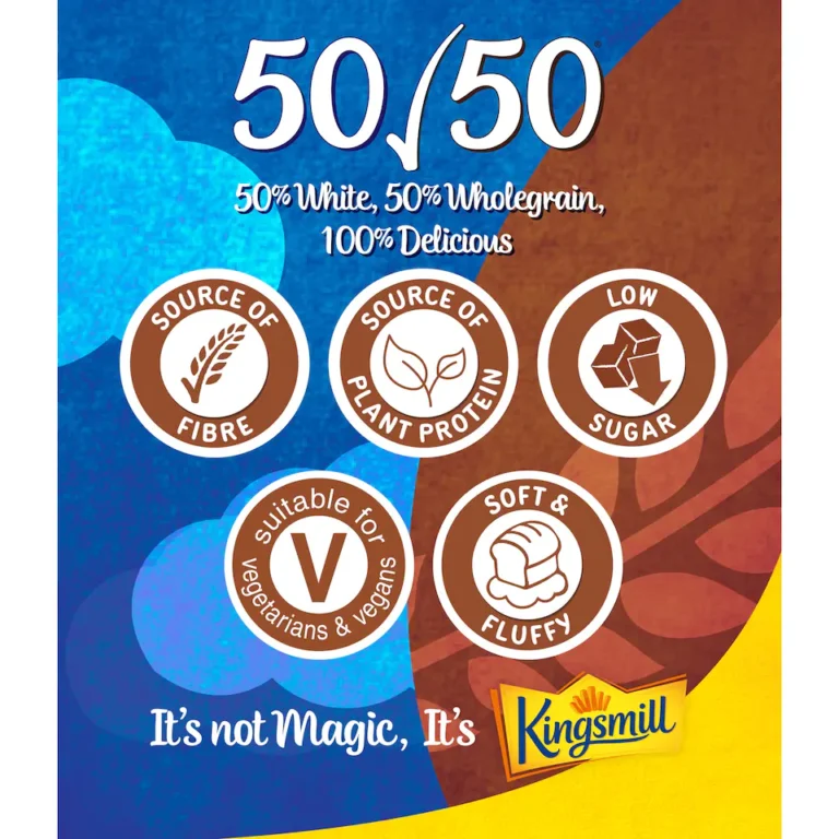 Kingsmill 50/50 Medium Soft White Bread Loaf 800g
